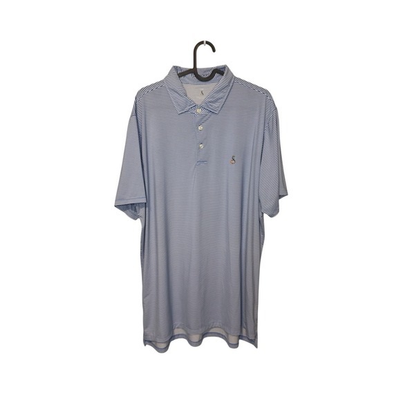 Draddy Sport Blue Striped Golf Polo Shirt Mens - Picture 1 of 3